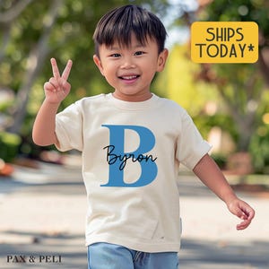 Custom Boys Name T-Shirt, Customizable Shirt with Initial, Kids Personalized Graphic Tee ( P83910 )