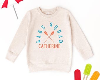 Kids Personalized Lake Squad Sweatshirt: Custom Name Pullover ( U13674 )