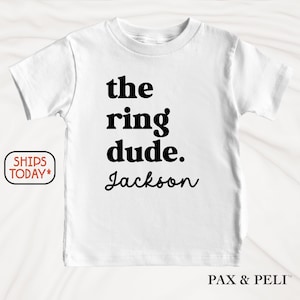 Funny Toddler & Youth Wedding Tee, The Ring Dude Stacked T-Shirt, Cute Ring Bearer Shirt For Boys ( W15605 )