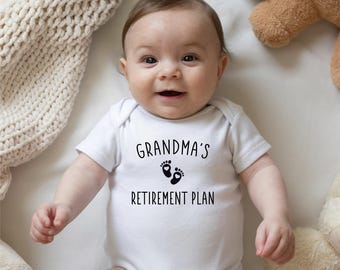Mono de bebé con el plan de jubilación de la abuela® Marca: Body divertido para bebé, revelación de embarazo (B27242)
