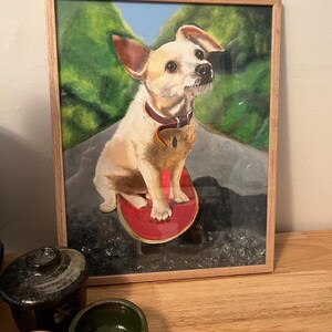 custom hand painted pet portraits on canvas and tote bags