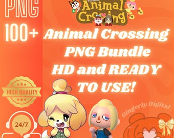 Animal Crossing Inspired PNG BUNDLE 100+ Sticker New Pocket Camp Game ACNH Cute Chibi Clipart Isabelle Villagers Digital Download Printable
