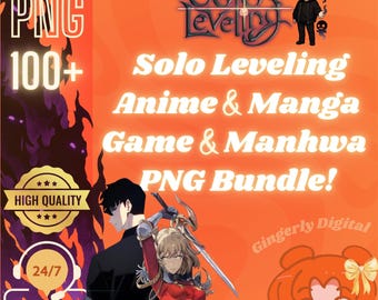 Solo Leveling Inspired PNG BUNDLE 100+ Chibi Anime Manga Manhwa Game Cute Stickers Sung Jin-Woo Cha Hae-In Beru Igris Transparent Clipart