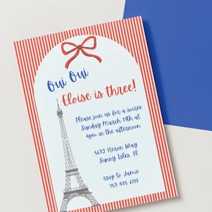 Parisian themed Birthday Party Invitation