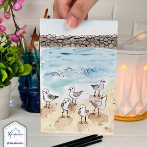 Gaviotas en la playa de Veracruz Art Print - 10x15cm/4x6 pulg.