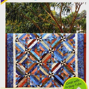 Cozy Quilt Designs - Intertwined Quilt Pattern - jelly roll friendly in 4 sizes - Beginner