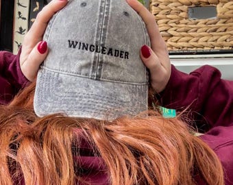 EMBROIDERED Wingleader Fourth Wing Faded Hat | Onyx Storm | Iron Flame | Xaden Riorson