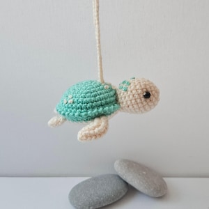 Crochet Turtle, Car mirror hanger, Amigurumi turtle crochet, Car hanging charm, Crochet animals plush small, Car hanging accessories