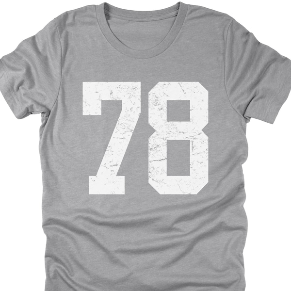 Retro 78 Jersey Tee: Vintage Style 47th Birthday Shirt