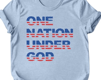 Camiseta "Uma Nação Sob Deus": Camiseta com Bandeira Patriótica Americana