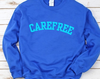 Sudadera Carefree: Cuello redondo relajado de mezcla de algodón