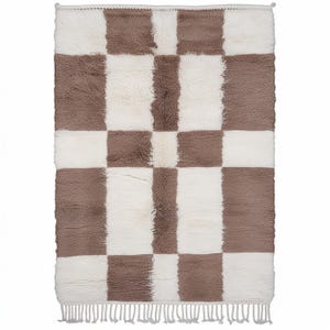 White Beni Mrirt Rug, Brown Moroccan Rug, Boujaad Rug, Moroccan Rug, Beni Mrirt Rug, Berber Carpet, Beni Mrirt, Area Rug 8x10, Kilim Rug