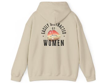 Sudadera con capucha del orgullo sáfico WLW "Fácilmente distraído por las mujeres"