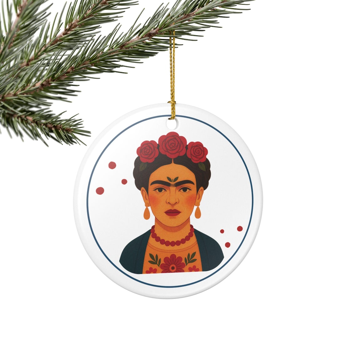 Frida Kahlo Ceramic Christmas Ornament, Folk Art Holiday Decor - Etsy