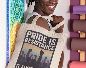 Pride Resistance Tote Bag: LGBTQ+ Equality, Rainbow Canvas