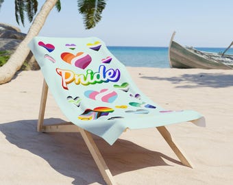 Pride Beach Towel, LGBTQ Identity Celebration, Rainbow Beach Towel, Pride Parade celebrate Out Loud, LGBTQ Pride Towel