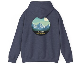 Moletom com capuz do Parque Nacional Glacier | Estampa de aventura "Ano Novo, Vida Nova"