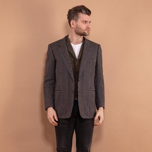 Vintage Men Blazer 70s, Size S Preppy Men Classic Blazer, Retro Wool Jacket, Wool Blazer Jacket, Cashmere Blend Blazer, Mens Clothing
