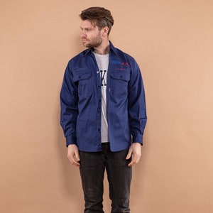 80s Workers Shirt, Size S Mechanic Shirt, Vintage Workwear, Industrial Blue Collar Clothing, Chore Jacket, Mens Clothing, Utility Wear