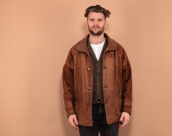 Herren Lederjacke 90er Jahre, Größe Large L, Vintage Lederjacke, Herren Vintage Kleidung, Oberbekleidung, Retro Lederjacke, Betamenswear