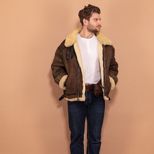 Vintage Schott NYC Shearling Bomber Jacket: USAAF B-3 Type, Size