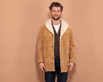 Veste homme en daim super doux long style classique style annees 60 veste des annees 90 Macys brun chocolat taille L excellent etat fabrique en Italie Etsy France