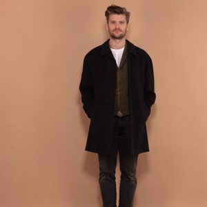 Wool Overcoat Men 80s, Cashmere Wool Blend Coat In Gray Size L, Vintage Wool Coat, Autumn Wool Coat, 80s Coat, Elegant Minimalist Coat,
