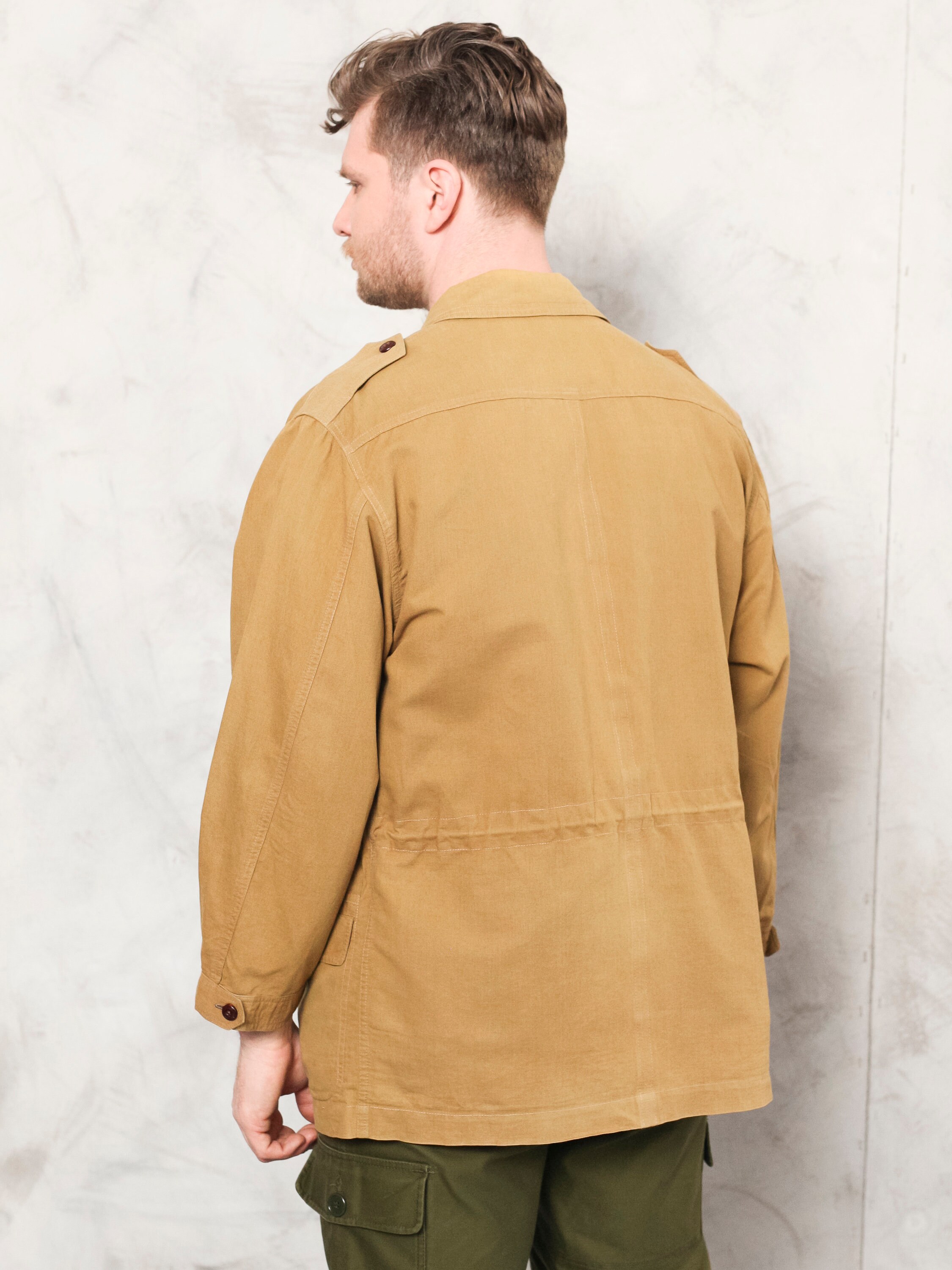 Bond Street Men Jacket vintage 80s bold brown cotton jacket causal parka jacket London everyday wear boyfriend gift fashion size large