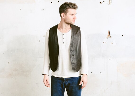90s leather vest