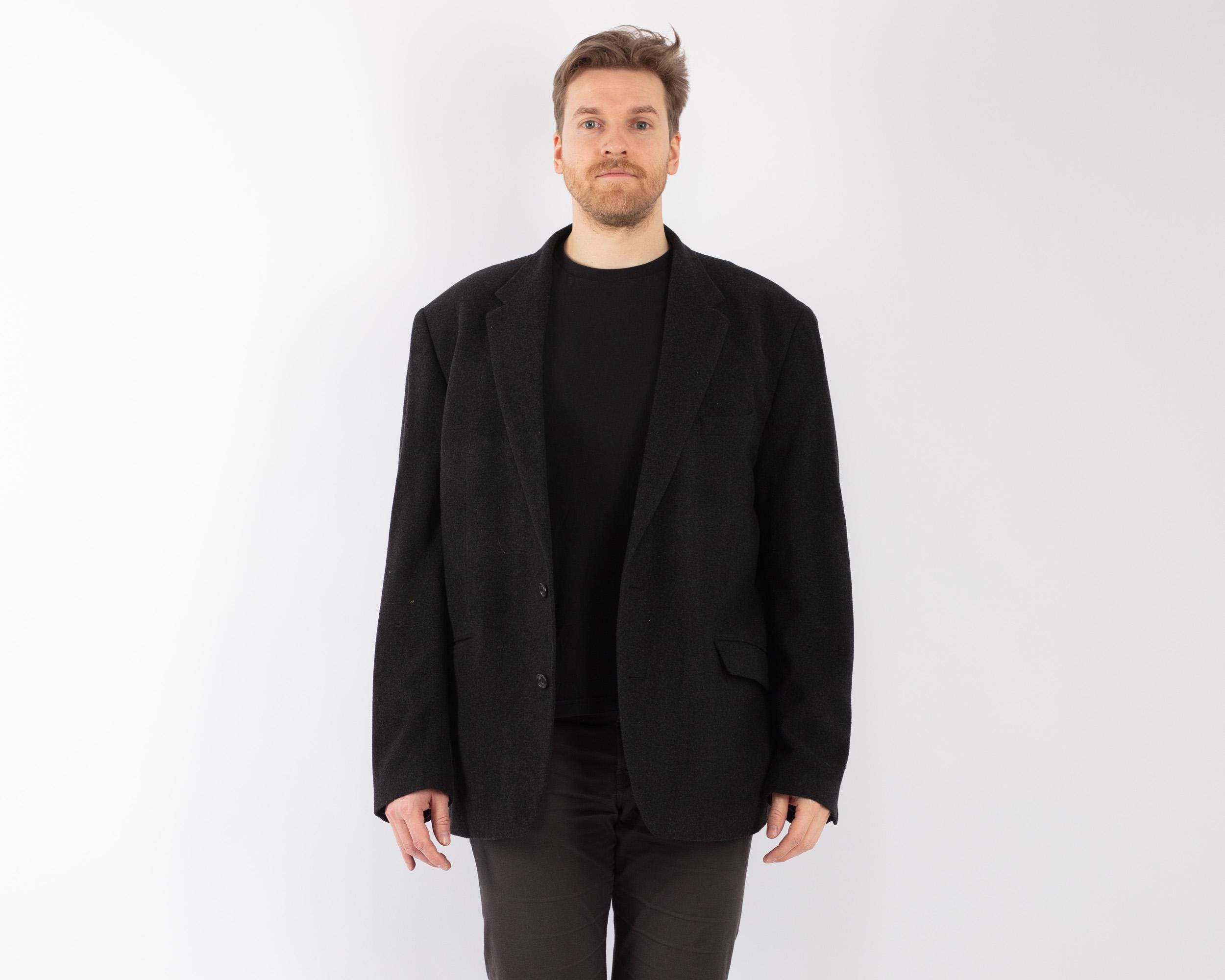 ジャケット・アウター Oversized wool sports jacket 90s Men Oversized Blazer Jacket, Size XXXL Vintage Wool Jacket