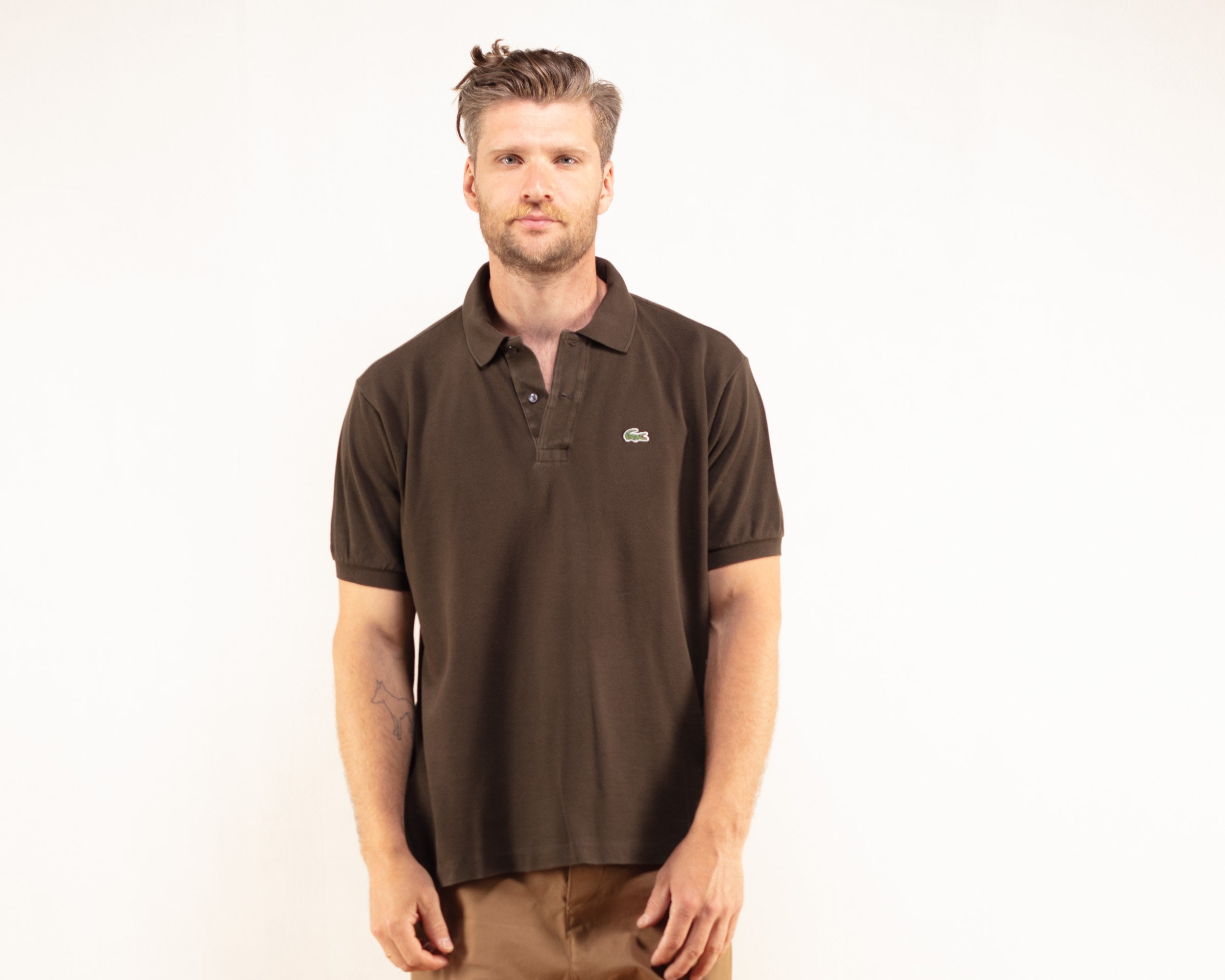 Brown Lacoste Polo Vintage Summer Shirt - Etsy