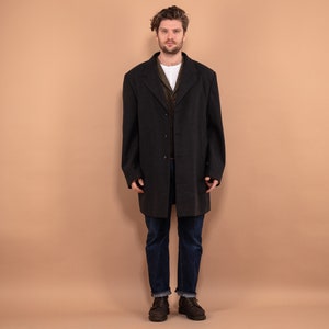 Faux Wool Coat 00s, Wool Coat Gray Size XL, Vintage Wool Coat, Spring Wool Coat, Casual Wool Coat, Men Minimalist Coat, Vintage Outerwear