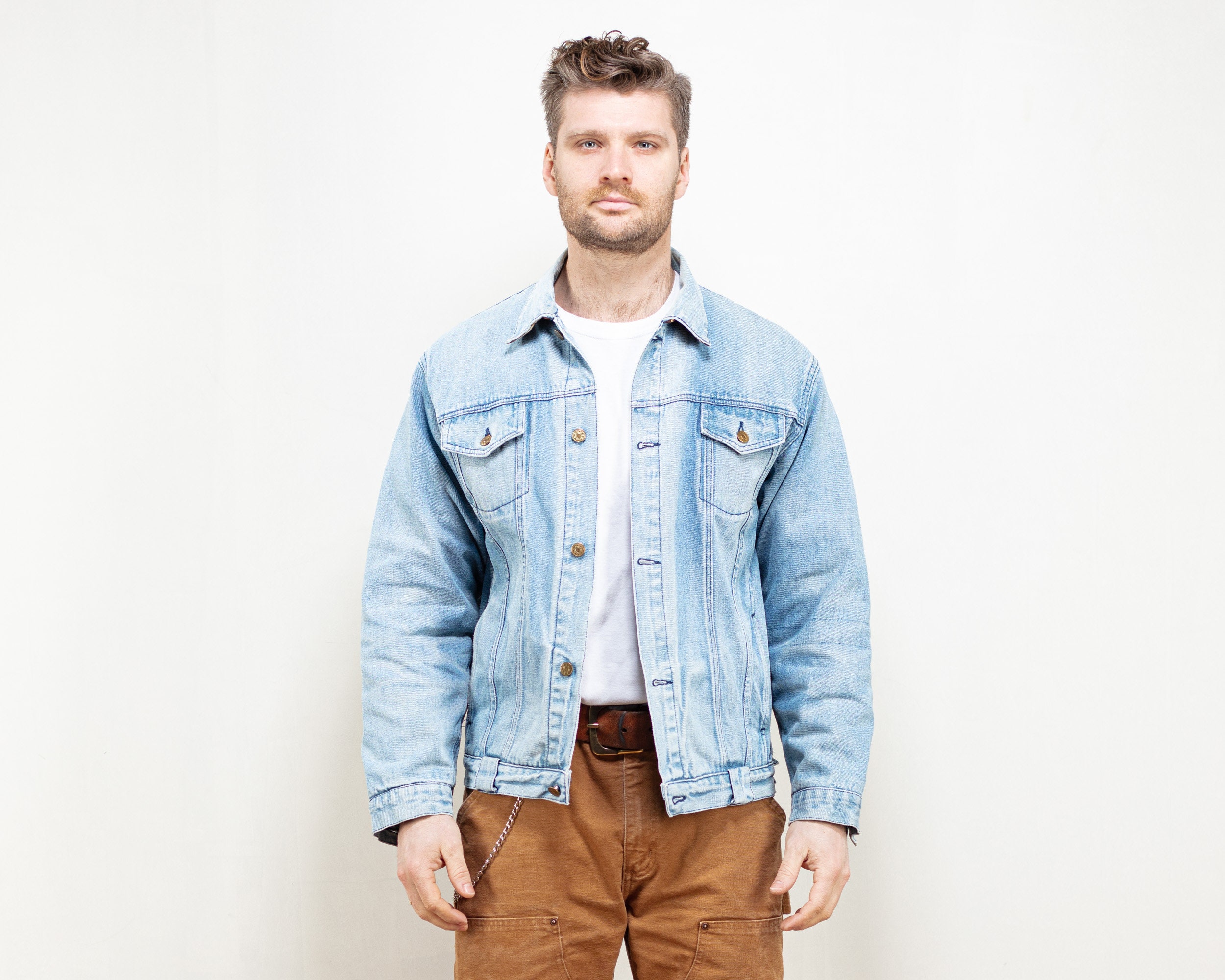 Blanket Lined Denim Jacket Men Jean 