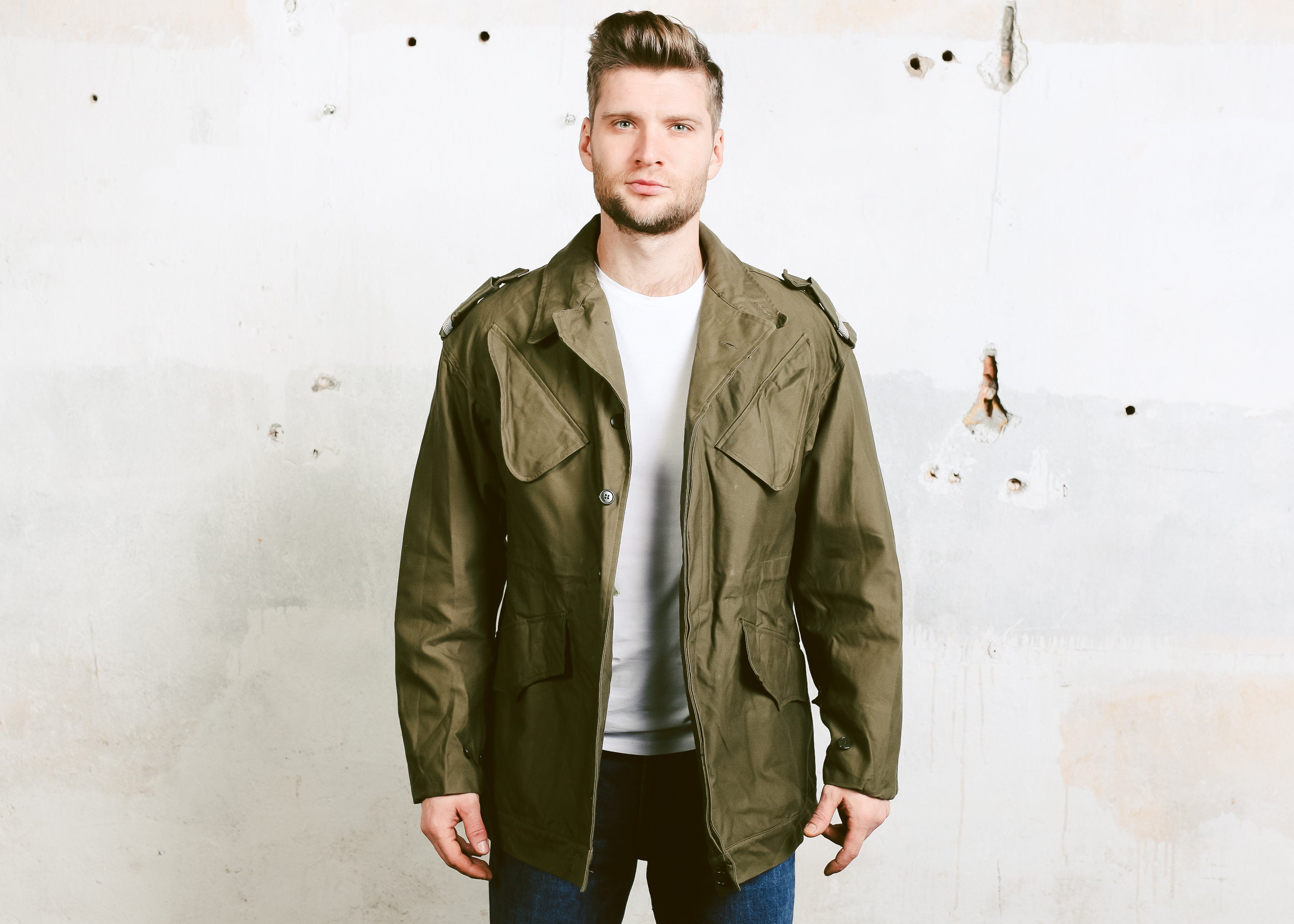 army green canvas jacket
