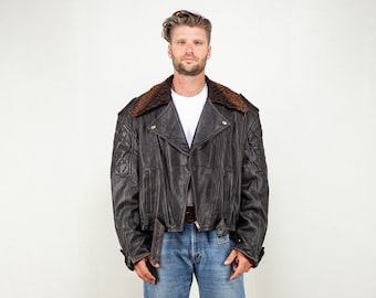 Vintage Wilsons Leather Biker Jacket 90's Moto Side Zip - Etsy