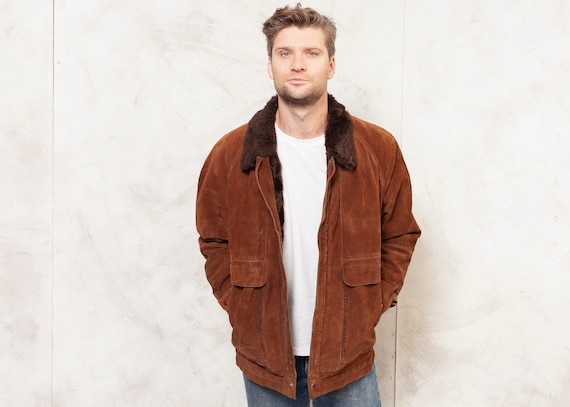 80's Pigskin Jacket Vintage Suede Jacket Winter Me