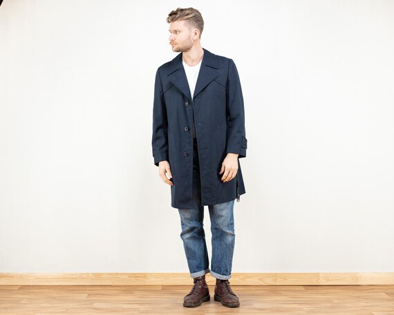mens long coat navy