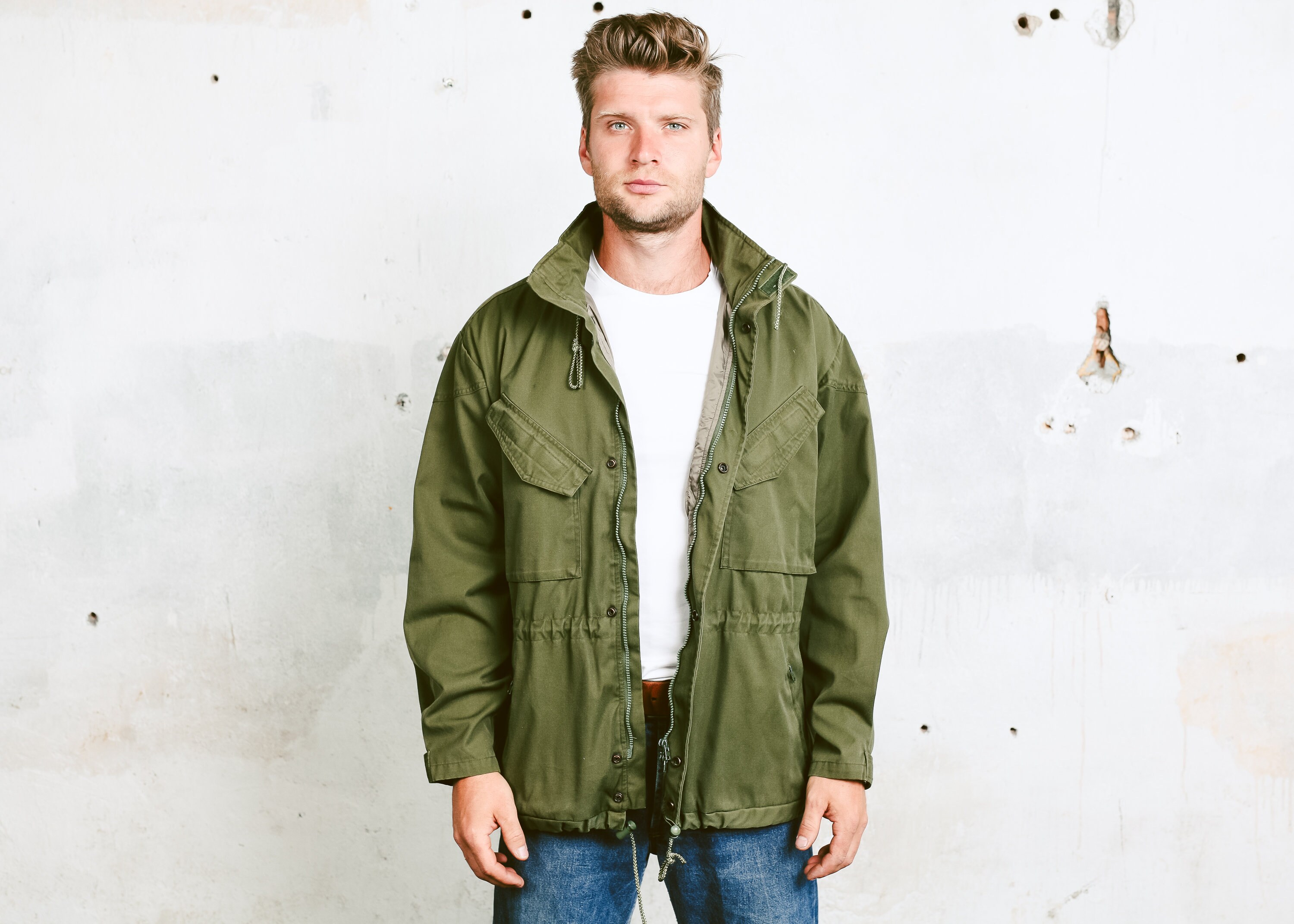 oversized army green jacket