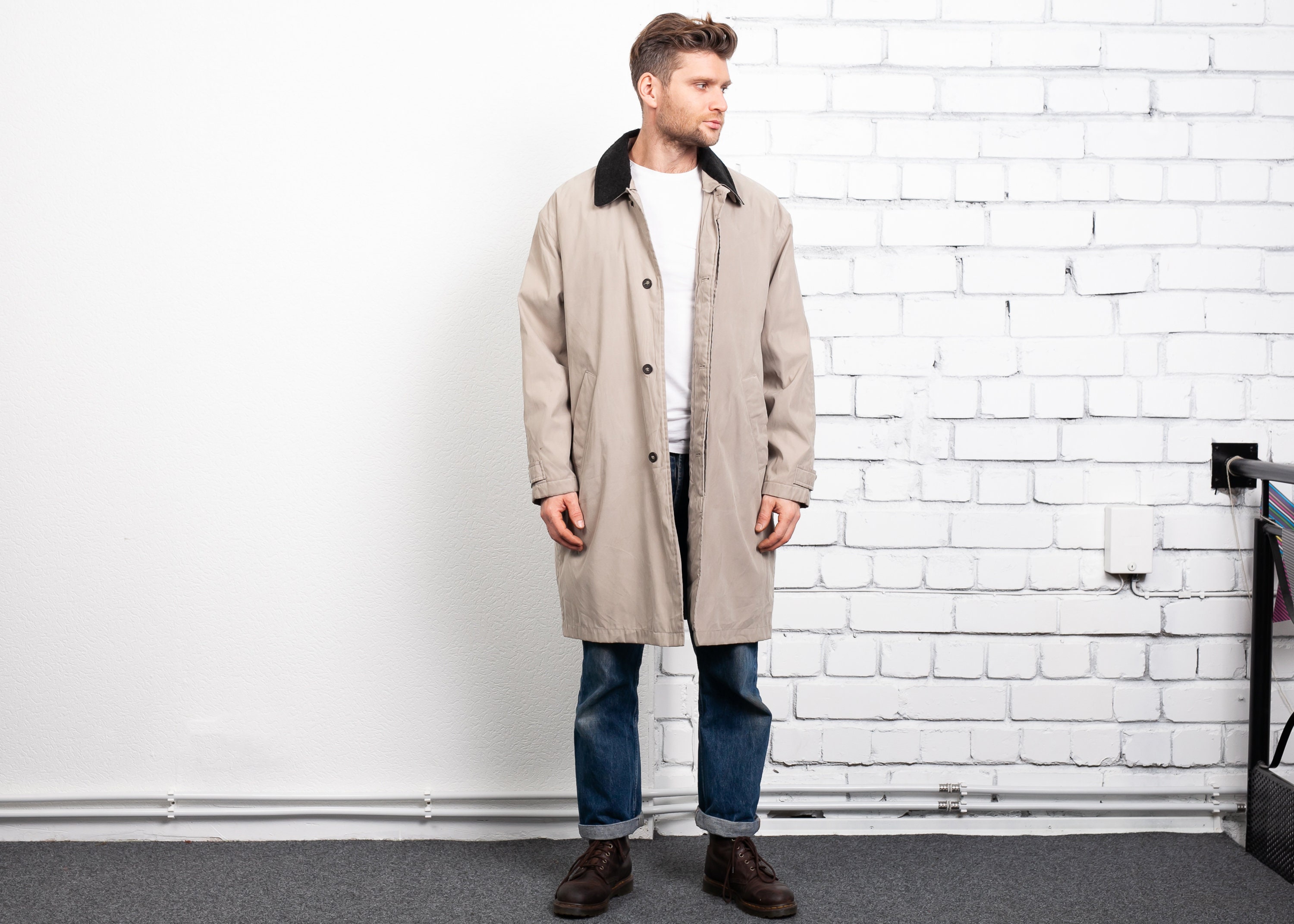 mens beige mac jacket