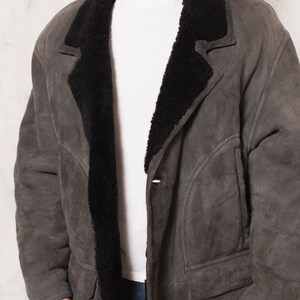 HIDE SOCIETY Sheepskin Coat Suede 90's Vintage Men Winter Overcoat ...