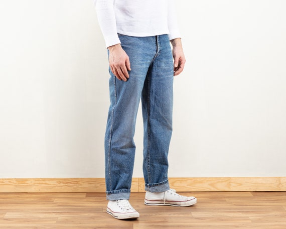 Vintage Men Jeans Light Wash Jeans Denim Pants Men Vintage 90s Men