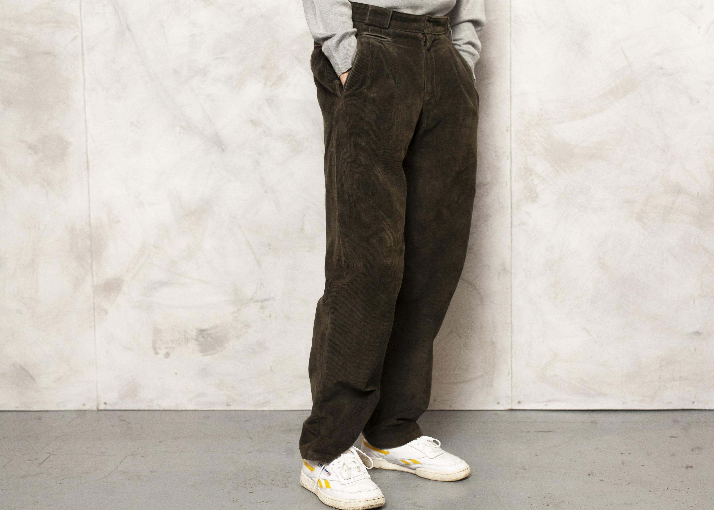 Baggy Corduroy Pants Vintage 90s Dark 