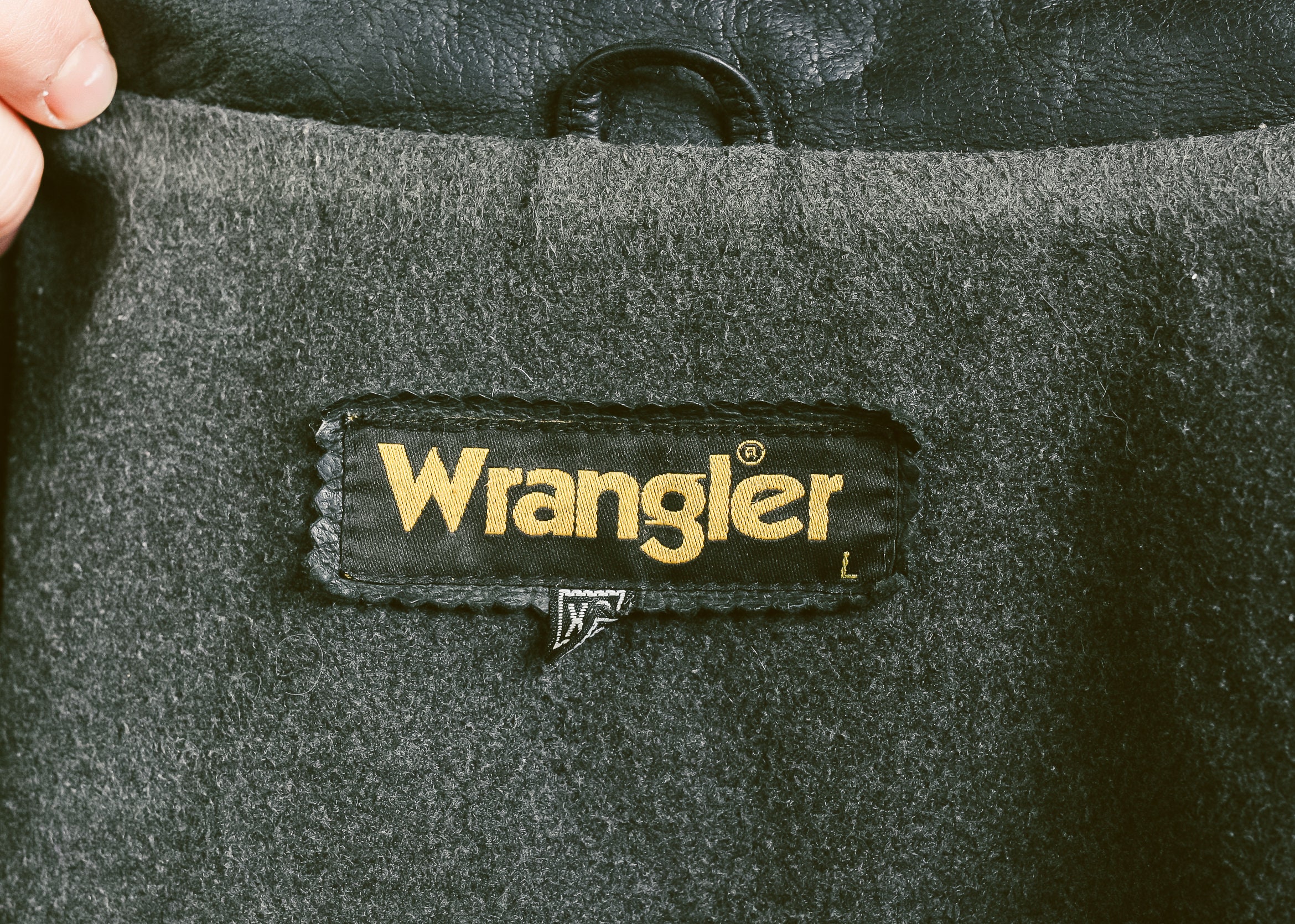 Vintage Wrangler Leather Jacket . Men 90s Jacket Black Short Coat ...