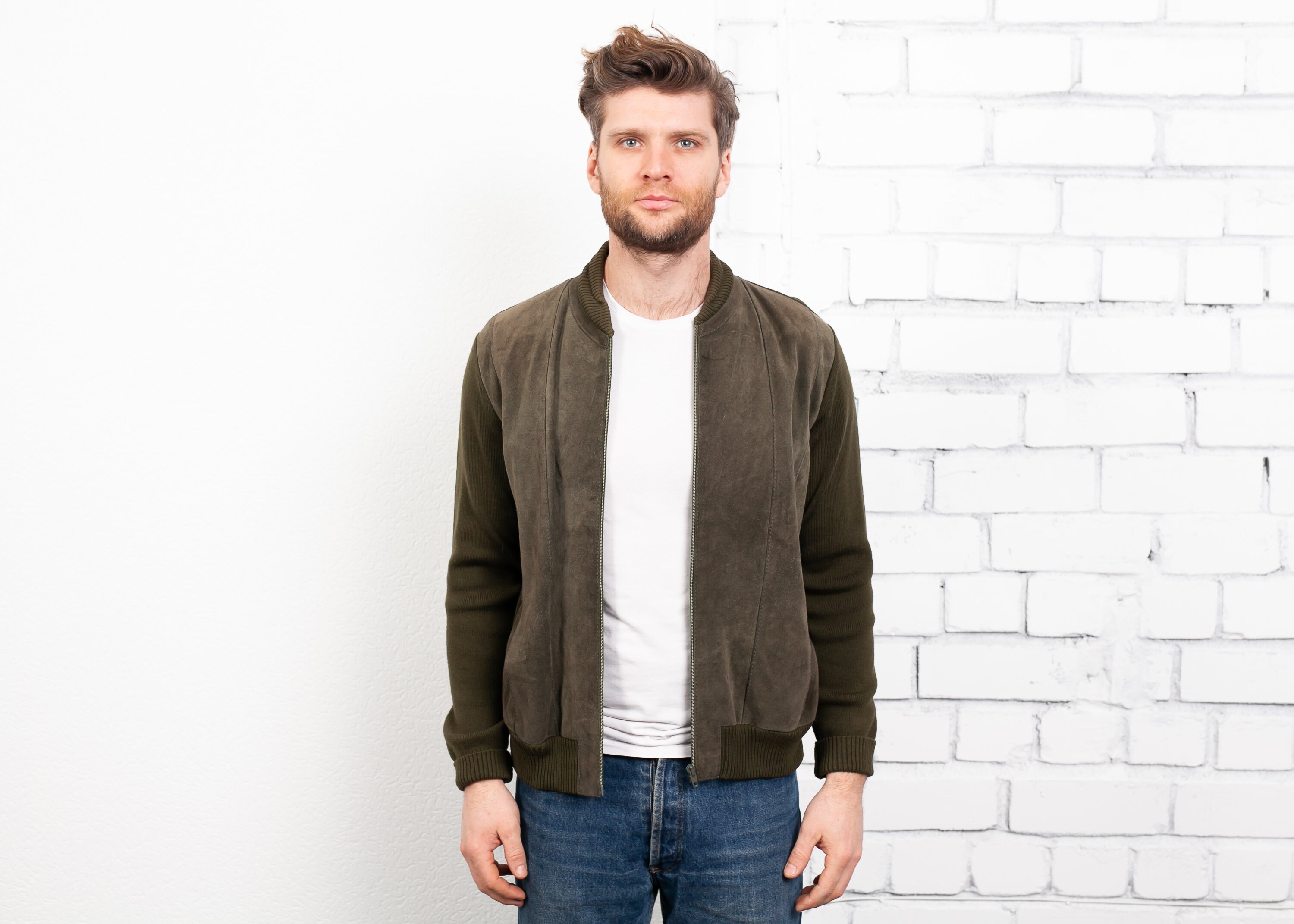 sweater bomber jacket mens