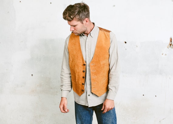 mens suede waistcoat