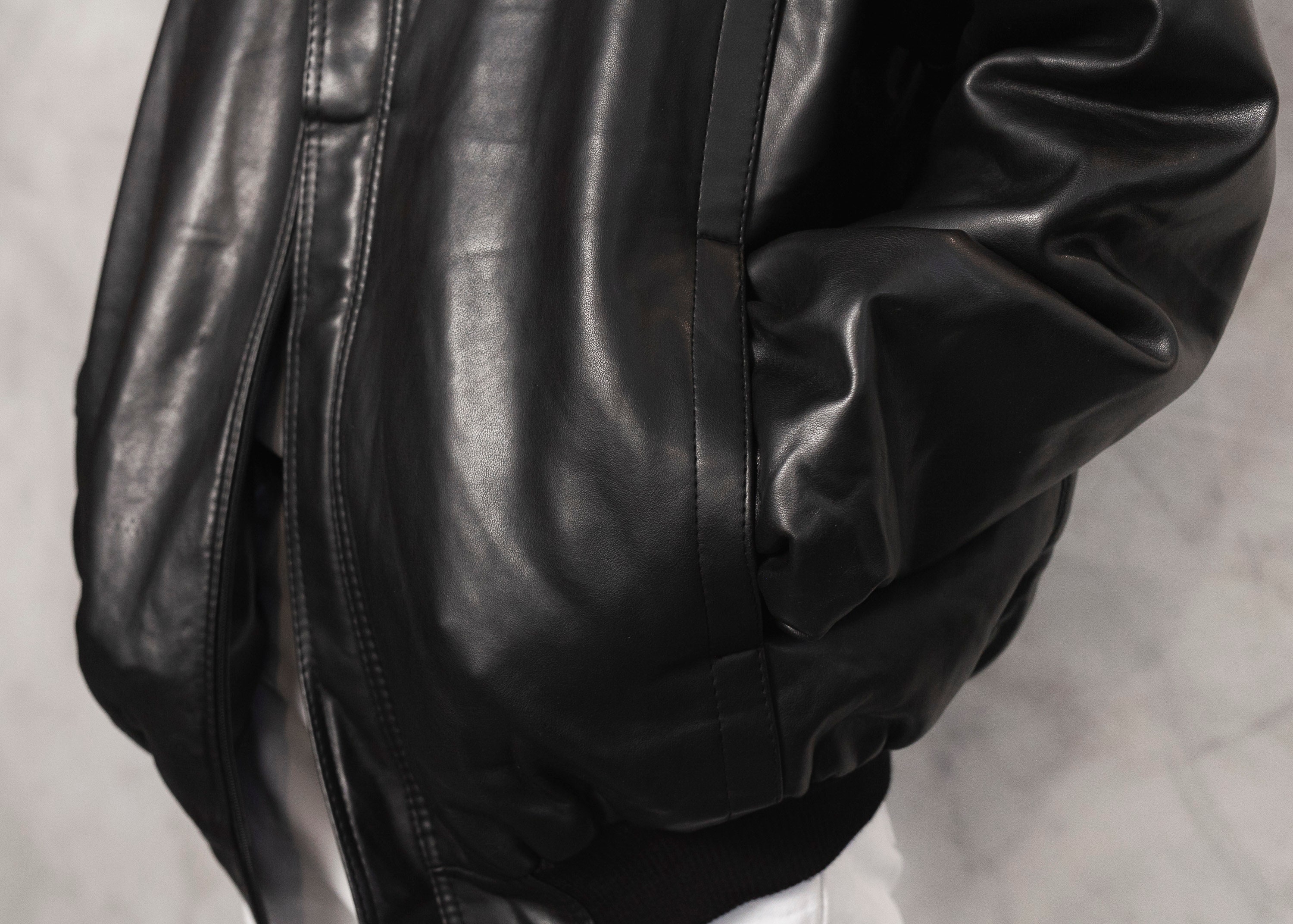 Leather Biker Jacket 90s Black Mens Jacket Vintage Leather Biker Jacket