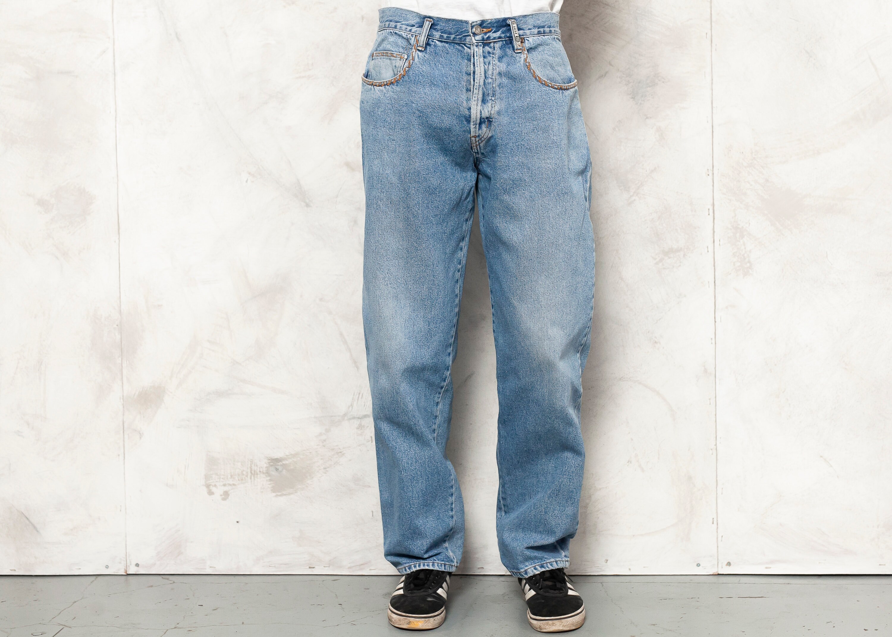 Vintage Pepe Jeans 90s denim pants medium wash button fly trousers men  clothing boyfriend gift size Large