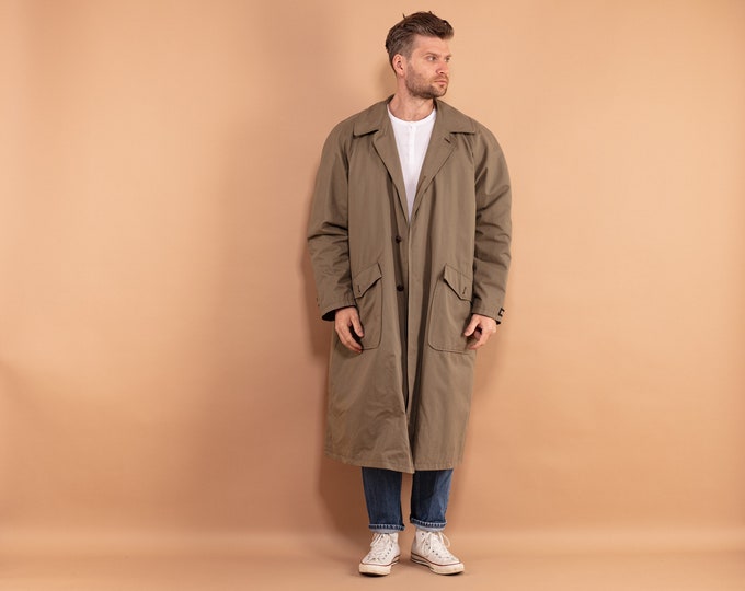 Oversized Mac Coat 70s, Size XL Men Overcoat, Retro Mac Coat, Layering Coat, Office Coat, Commuter Coat, Minimalist Outerwear, Spring Coat