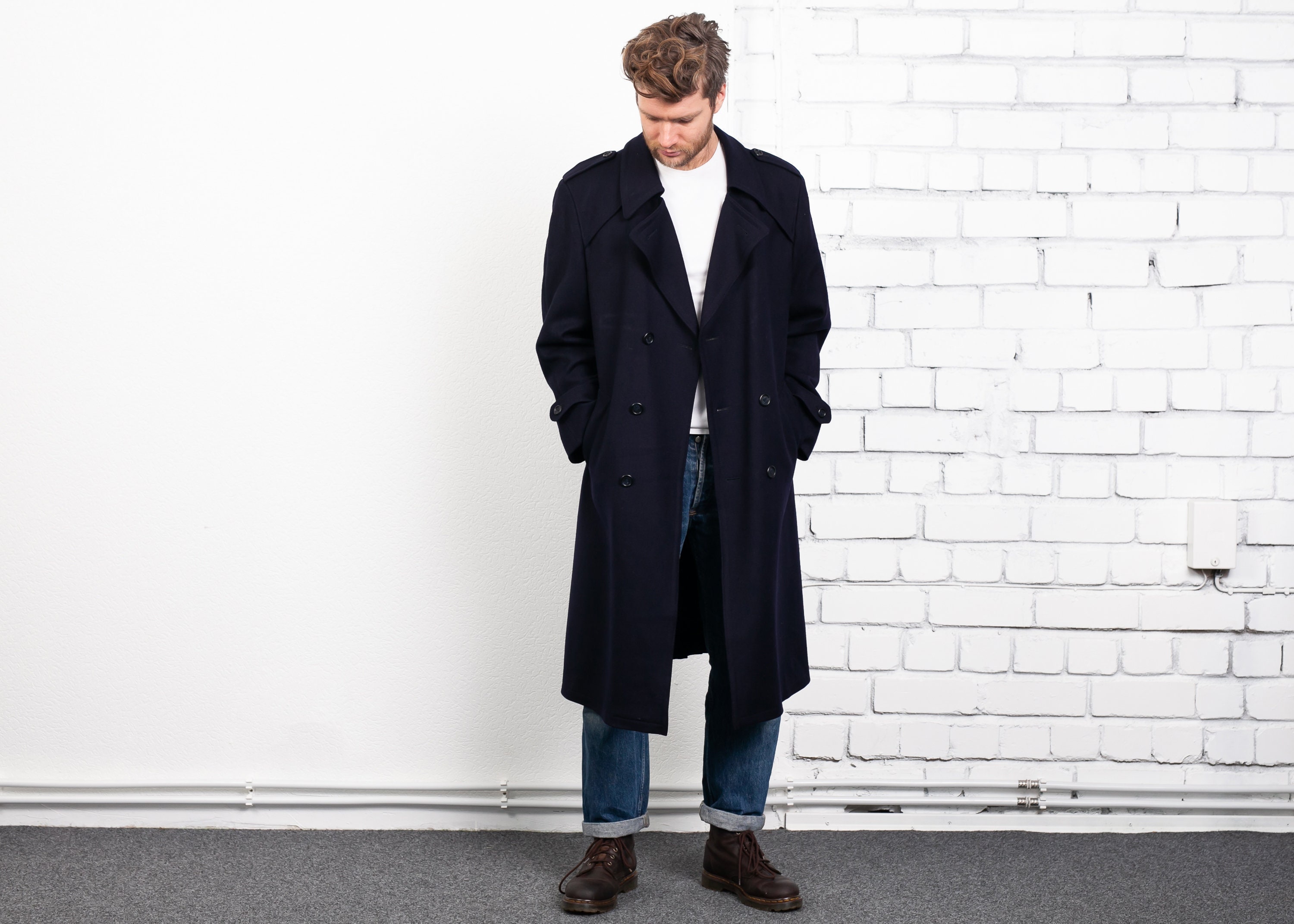 Vintage Wool Trench Coat Vintage Overcoat 1980s Jacket Wool Lined Mac ...