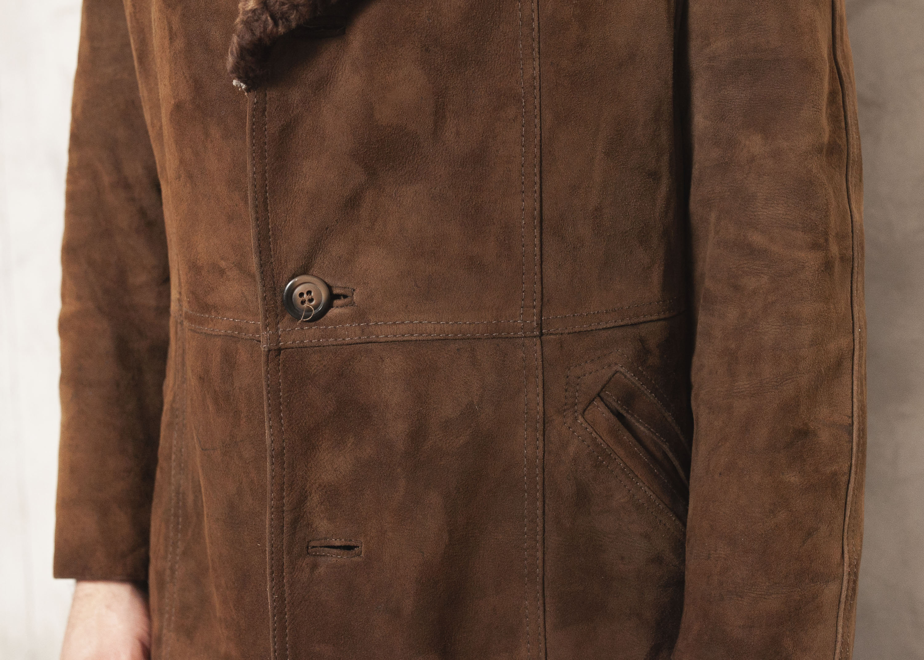 suede and sherpa coat
